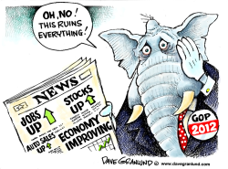 GOP AND POSITIVE NEWS by Dave Granlund