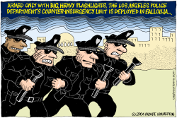 LAPD FLASHLIGHTS IN FALLOUJA  by Wolverton