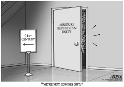 LOCAL MO-REPUBLICAN PARTY WON'T COME OUT OF THE CLOSET by R.J. Matson