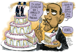 OBAMA EVOLVES ON GAY MARRIAGE by Daryl Cagle