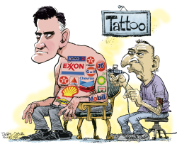 ROMNEY TATTOO  by Daryl Cagle