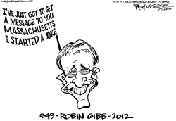 ROBIN GIBB- RIP by Milt Priggee