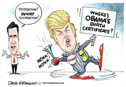 ROMNEY AND BIRTHER TRUMP by Dave Granlund