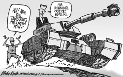 SYRIA TARGETS CHILDREN by Mike Keefe
