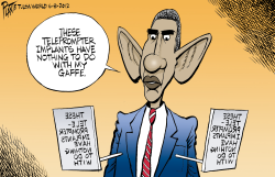 TELEPROMPTER GAFFE by Bruce Plante