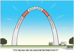 RUSTING ST LOUIS ARCH NEEDS MAINTENANCE-  by R.J. Matson