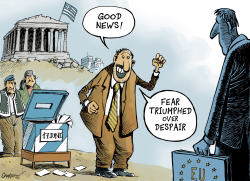 GREEKS VOTE FOR EUROPE by Patrick Chappatte