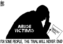 ABUSE VICTIMS AND SANDUSKY, B/W by Randy Bish