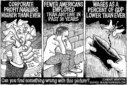 CORPORATE PROFITS HIGH  EMPLOYMENT LOW by Monte Wolverton