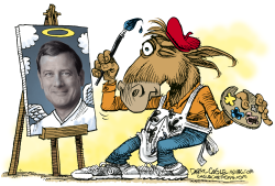 DEMOCRAT VIEW OF CHIEF JUSTICE ROBERTS  by Daryl Cagle