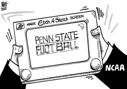 NCAA SHAKES THINGS UP, B/W by Randy Bish