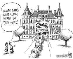 LOCAL NY STATE OPEN FOR BUSINESS by Adam Zyglis