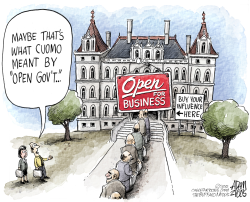LOCAL NY STATE OPEN FOR BUSINESS  by Adam Zyglis