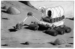 CURIOSITY ON MARS GRAY by Michael Kountouris