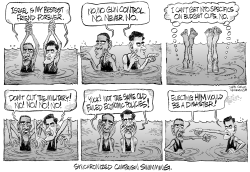 SYNCHRONIZED CAMPAIGN SWIMMING by Daryl Cagle