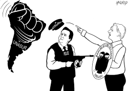 CAMERON AND ASSANGE by Rainer Hachfeld