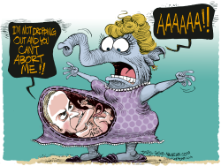 REP AKIN AND ABORTION  by Daryl Cagle