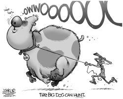 THE BIG DOG CAN HUNT BW by John Cole