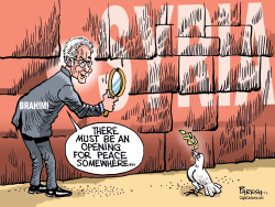 BRAHIMI AND SYRIAN WALL by Paresh Nath