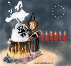 MERKEL AS A WITCH by Riber Hansson