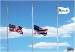 ROMNEY CAMPAIGN FLIES FLAG AT FULL STAFF- by R.J. Matson