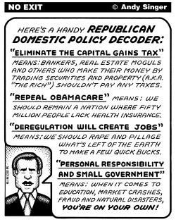 REPUBLICAN POLICY DECODER by Andy Singer