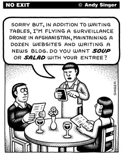 MODERN EMPLOYEE WAITER by Andy Singer