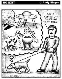 DOG SNIFFING by Andy Singer