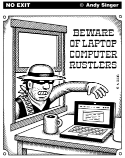 LAPTOP COMPUTER RUSTLERS by Andy Singer