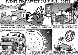GAS PRICES RISE CALIF BW by Steve Greenberg
