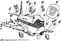 UNITED AIRLINES IN TROUBLE by Mike Keefe