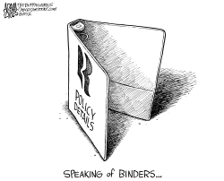 ROMNEY AND BINDERS by Adam Zyglis