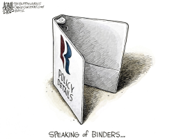 ROMNEY AND BINDERS  by Adam Zyglis