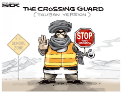 TALIBAN CROSSING GUARD by Steve Sack