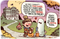 OBAMA TRICK OR TREAT  by Rick McKee