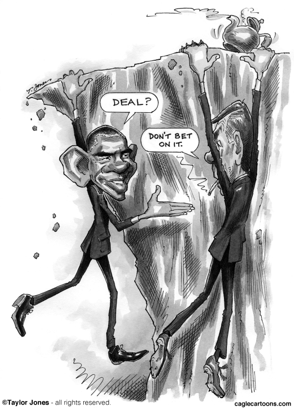 Obama and Boehner - Cliffhangers by Taylor Jones