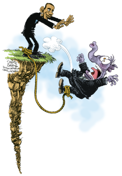 FISCAL CLIFF AND ROPE  by Daryl Cagle