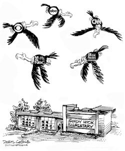 SCHOOL SHOOTING VULTURES by Daryl Cagle