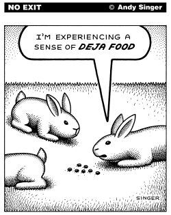 DEJA FOOD RABBITS by Andy Singer