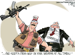 NRA GRIP ON CONGRESS  by Pat Bagley