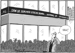 GUN STOCKS DOWN by Bob Englehart