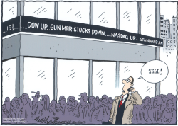 GUN STOCKS DOWN  by Bob Englehart