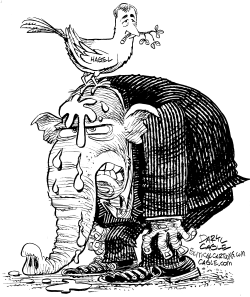 CHUCK HAGEL AND REPUBLICANS by Daryl Cagle