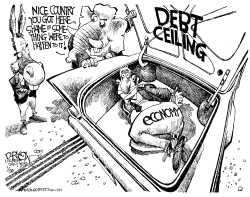 BLACKMAIL WITH THE DEBT CEILING by John Darkow