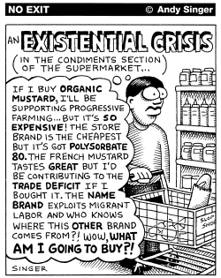 EXISTENTIAL CRISIS WITH MUSTARD by Andy Singer
