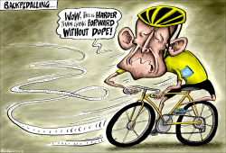 LANCE ARMSTRONG BACKPEDALLING by Brian Adcock