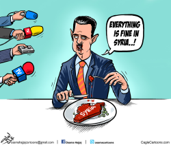 ASSAD EATS SYRIA by Osama Hajjaj