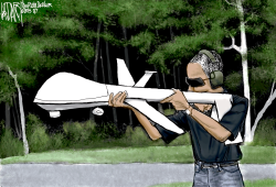 OBAMA DRONE SKEET SHOOTING by Jeff Darcy