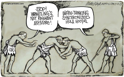 OLYMPIC WRESTLING  by Mike Keefe