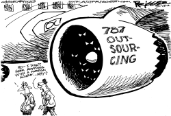 BOEING OUTSOURCING by Milt Priggee